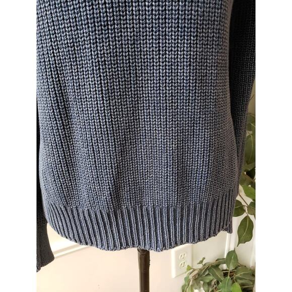 DO+BE Sweater Women's Small Blue Chunky Knit Cutout Back Raglan Cold Shoulder - Picture 8 of 10